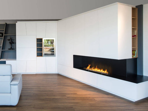 Planika Angolo - camino a bioetanolo ad angolo da incasso con bruciatore automatico