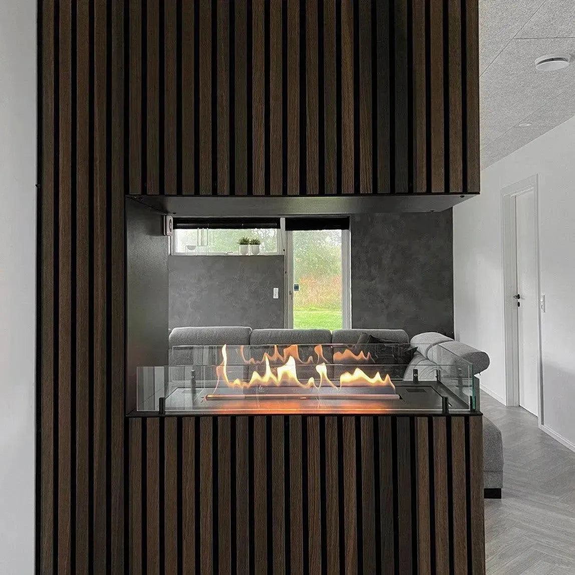 Efesto Forma U - Caminetto a bioetanolo con vista su tre lati, lunghezza 80 cm - Efesto Home