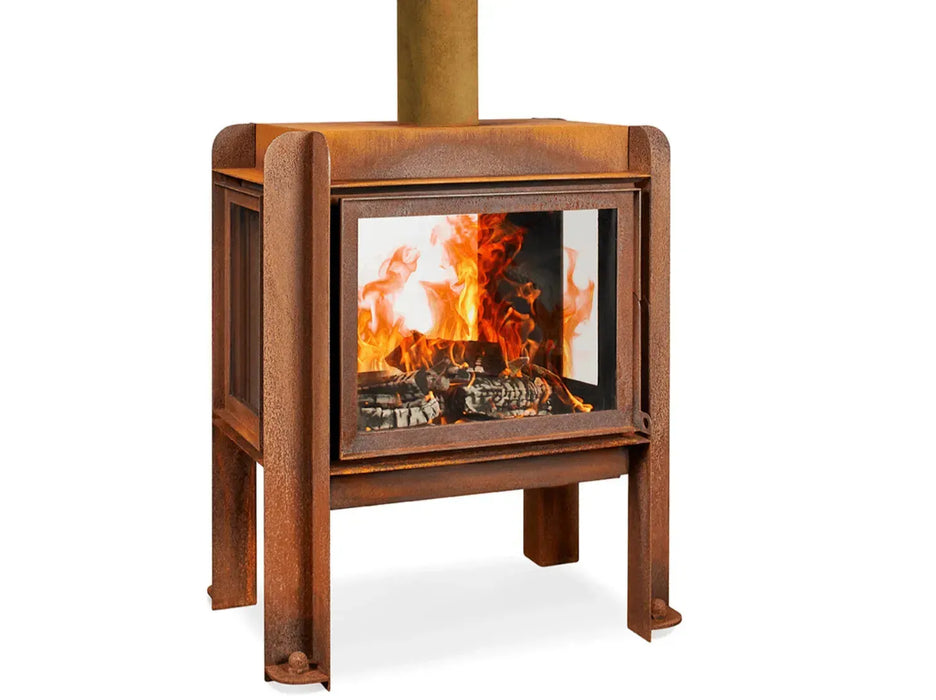 RB73 Fennek 80 caminetto a legna per esterno in acciaio corten - Efesto Home