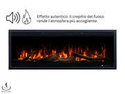 Aflamo Royal 3D - caminetto elettrico da incasso con vista frontale