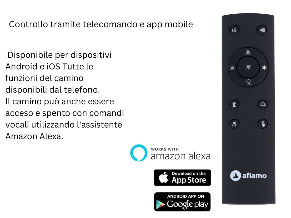 Aflamo Royal 3D - caminetto elettrico da incasso con vista frontale