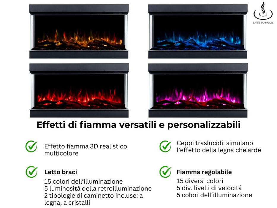 Aflamo Superb 3D - caminetto elettrico da incasso