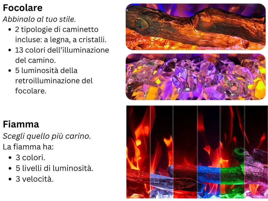 Aflamo Royal Pro caminetto elettrico, vista frontale
