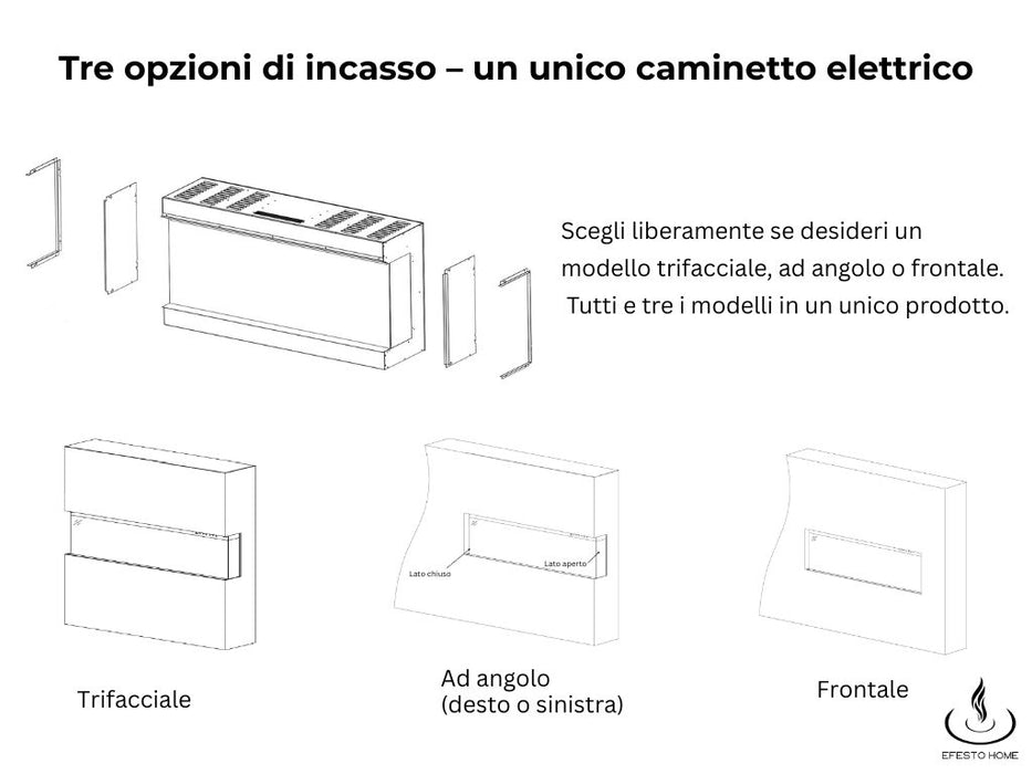 Aflamo Superb 3D - caminetto elettrico da incasso
