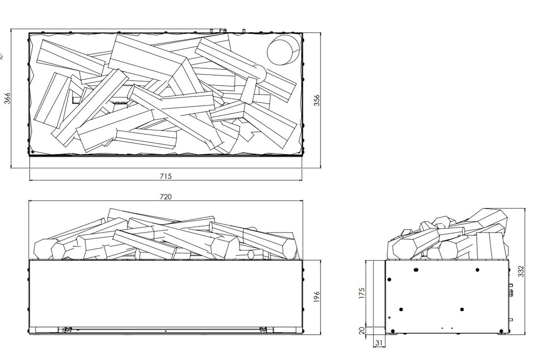 Dimplex Juneau XL Multicolore - caminetto elettrico ad acqua