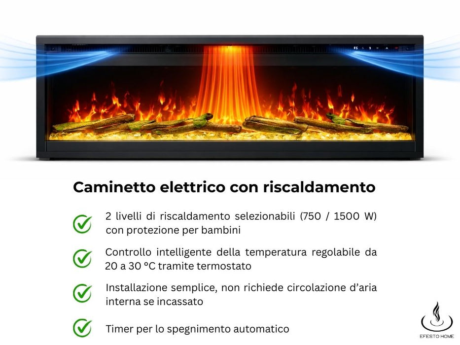 Royal PRO 160 - Caminetto elettrico LED da parete/incasso - - rivenditore certificato Royal PRO 160 - Caminetto elettrico LED da parete/incasso - - rivenditore certificato