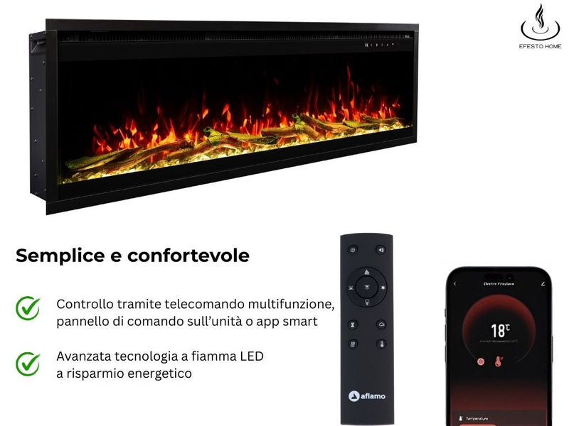 Aflamo Royal Pro caminetto elettrico, vista frontale