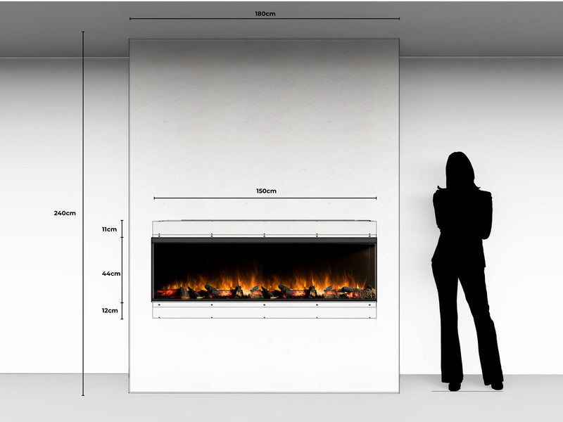 Lumfire Fora – Camino Elettrico da Incasso Frontale, ad Angolo e Trifacciale