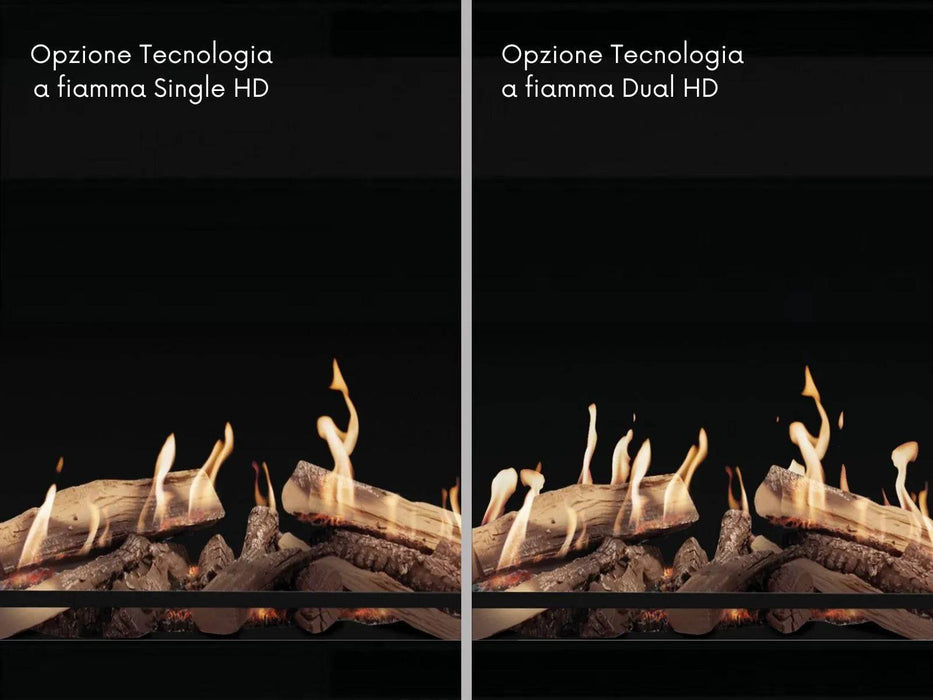 Kalfire E-one 100S - caminetto elettrico da incasso, modello trifacciale
