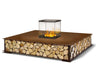 The Flame Bench quadrato - panchina con caminetto, ad acqua nebulizzata, centrale - Efesto Home