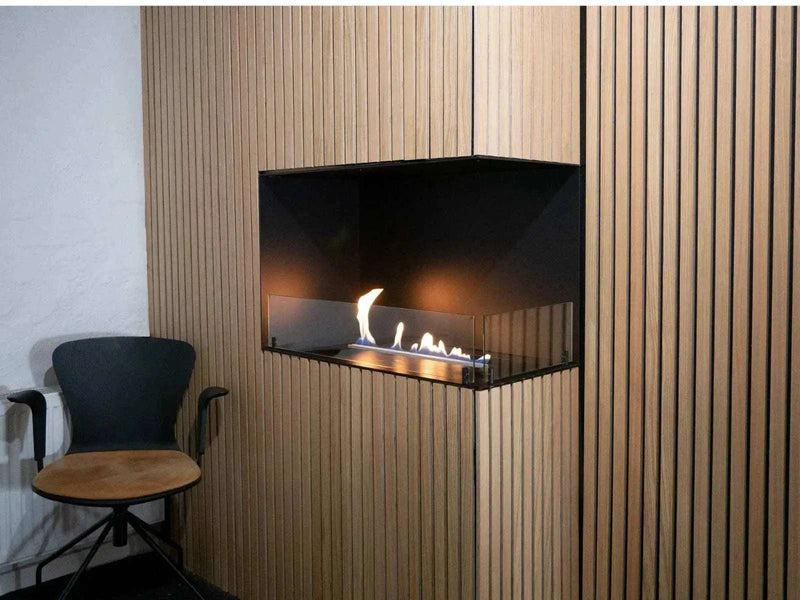 Efesto Angolo - Caminetto a bioetanolo per angolo sinistro o destro, lunghezza 100 cm - Efesto Home