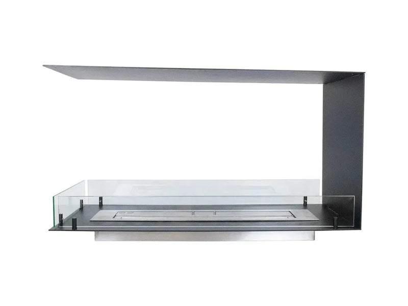 Efesto Forma U - Caminetto a bioetanolo con vista su tre lati, lunghezza 100 cm - Efesto Home