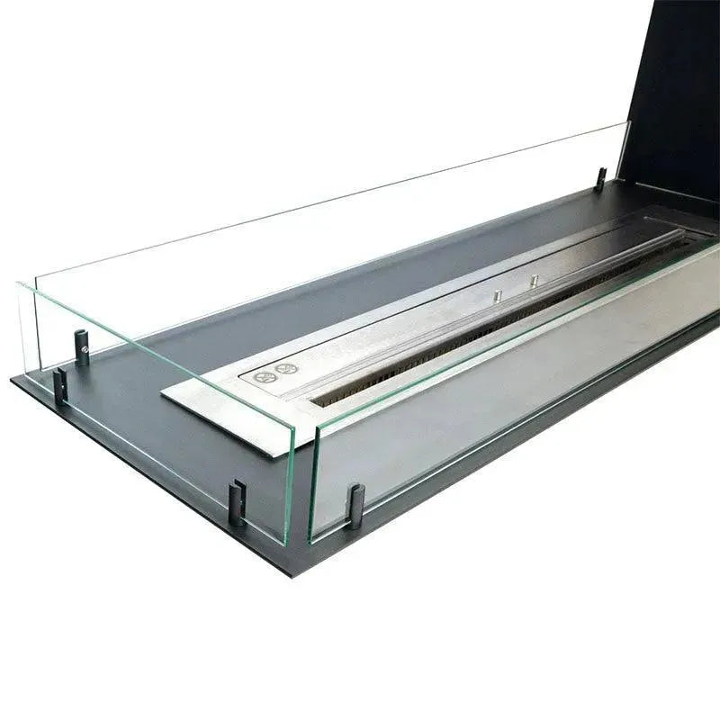 Efesto Forma U - Caminetto a bioetanolo con vista su tre lati, lunghezza 110 cm - Efesto Home
