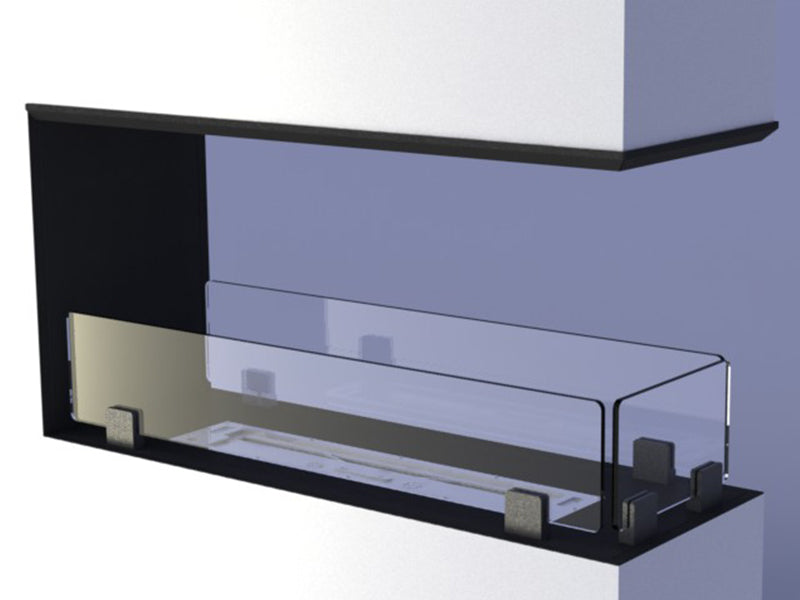 Biokamino Trifacciale Laterale - camino a bioetanolo da incasso