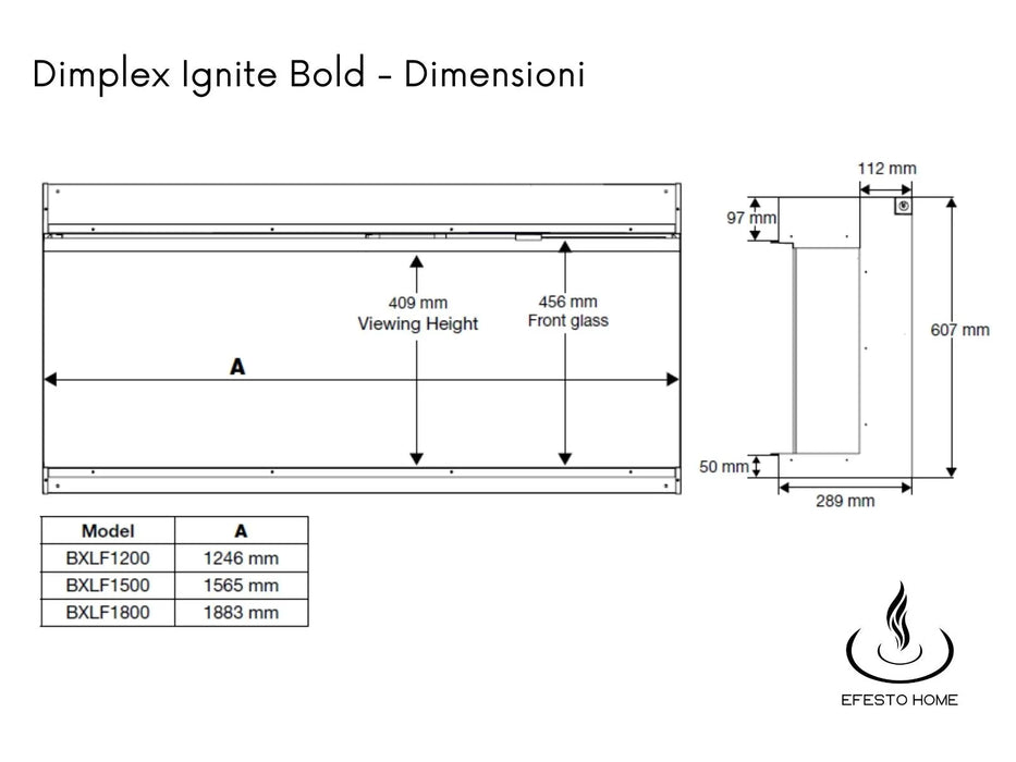 Dimplex Ignite Bold - caminetto elettrico da incasso