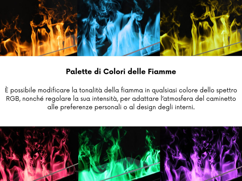 e-MatriX 1300/400 III - caminetto elettrico a vapore acqueo, trifacciale