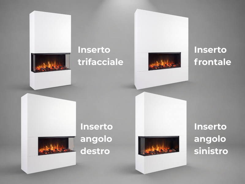 Lumfire Fora – Camino Elettrico da Incasso Frontale, ad Angolo e Trifacciale