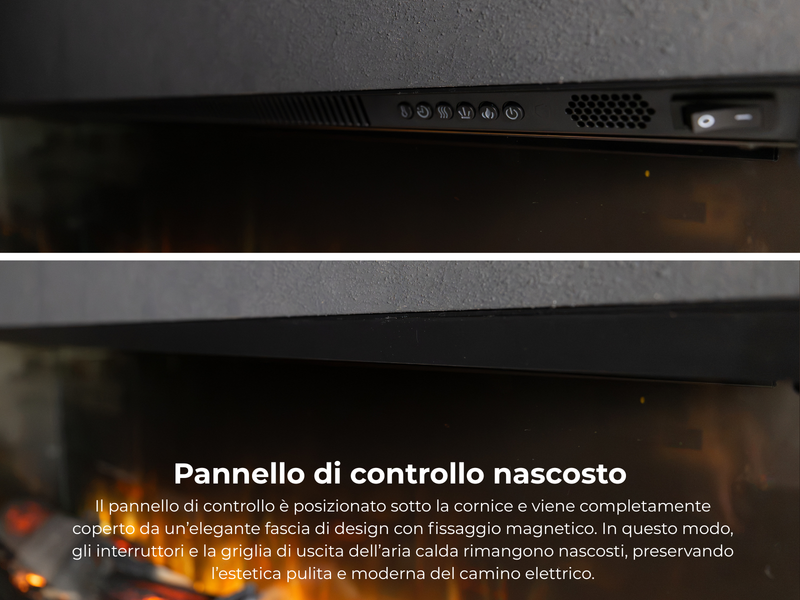 Lumfire Fora – Camino Elettrico da Incasso Frontale, ad Angolo e Trifacciale