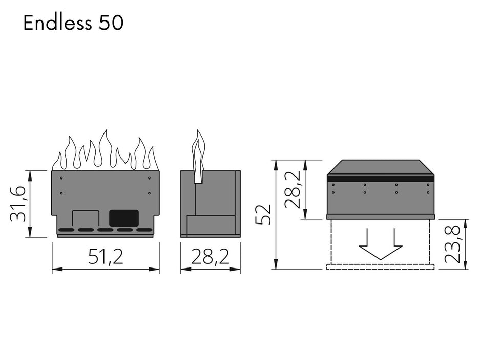 The Flame Fuoco Endless - bruciatore, effetto fiamme fredde senza limite, ad acqua nebulizzata
