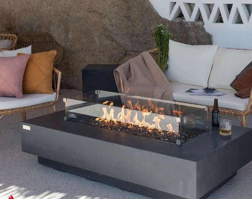 Elementi Mobiletto portabombola quadrato per tavolo Positano, grigio scuro