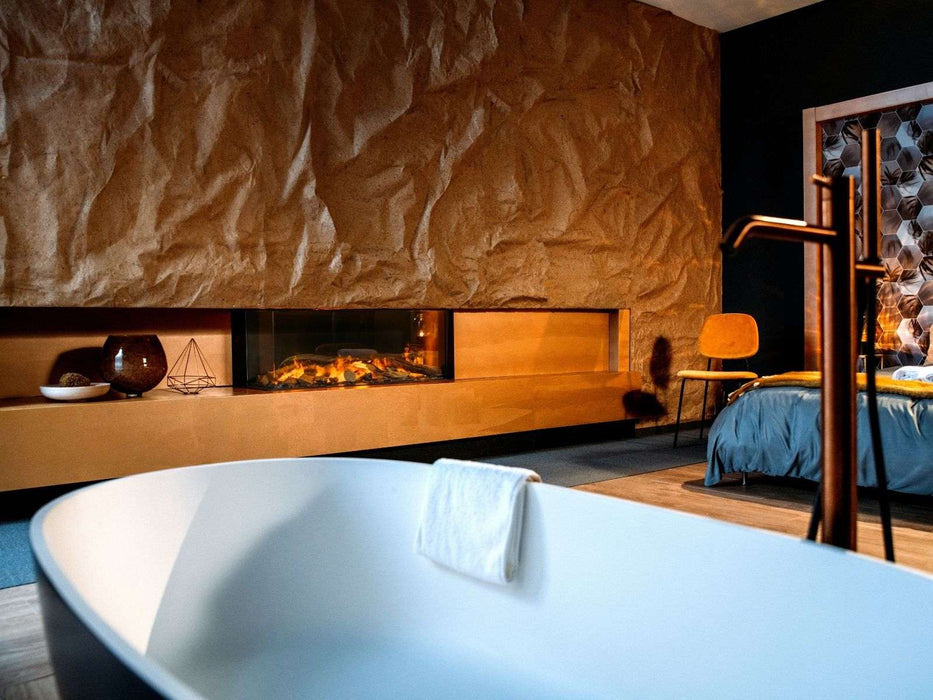 e-MatriX 1050/400 CL - caminetto elettrico a vapore acqueo, angolo sinistro