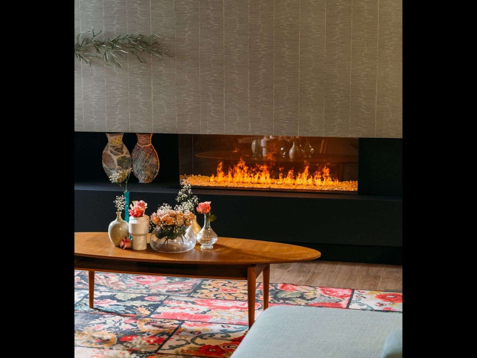 e-MatriX 1300/400 CL - caminetto elettrico a vapore acqueo, angolo sinistro