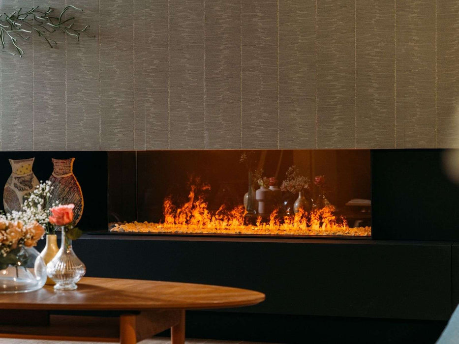 e-MatriX 1300/400 CL - caminetto elettrico a vapore acqueo, angolo sinistro