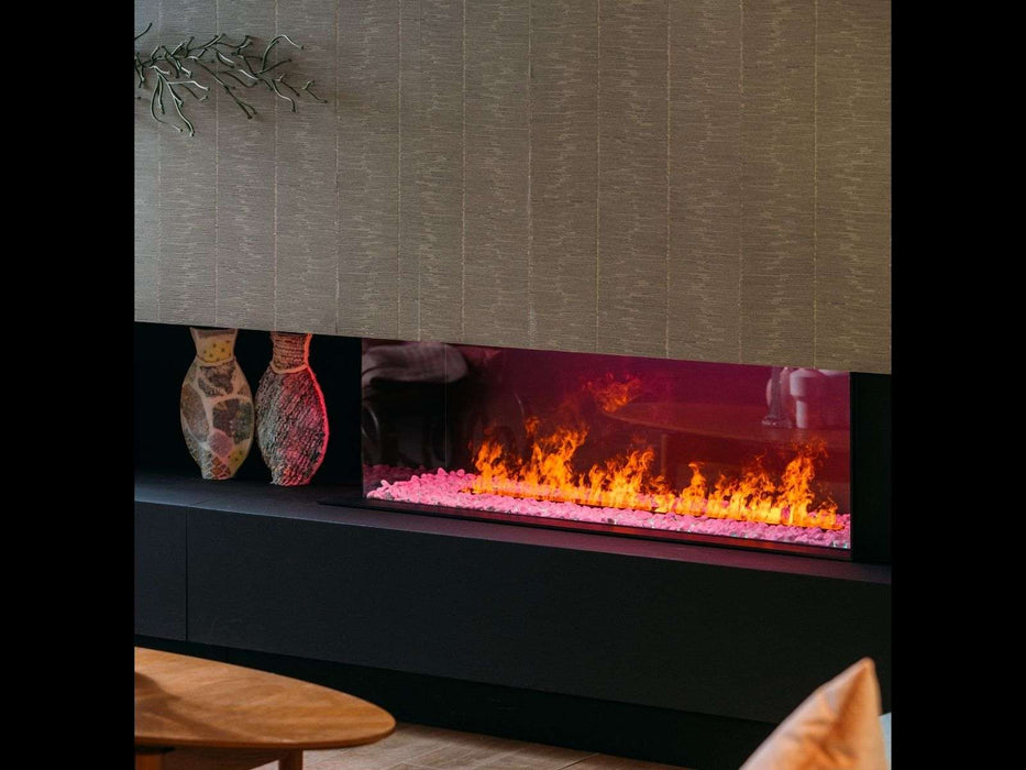 e-MatriX 1300/400 CL - caminetto elettrico a vapore acqueo, angolo sinistro