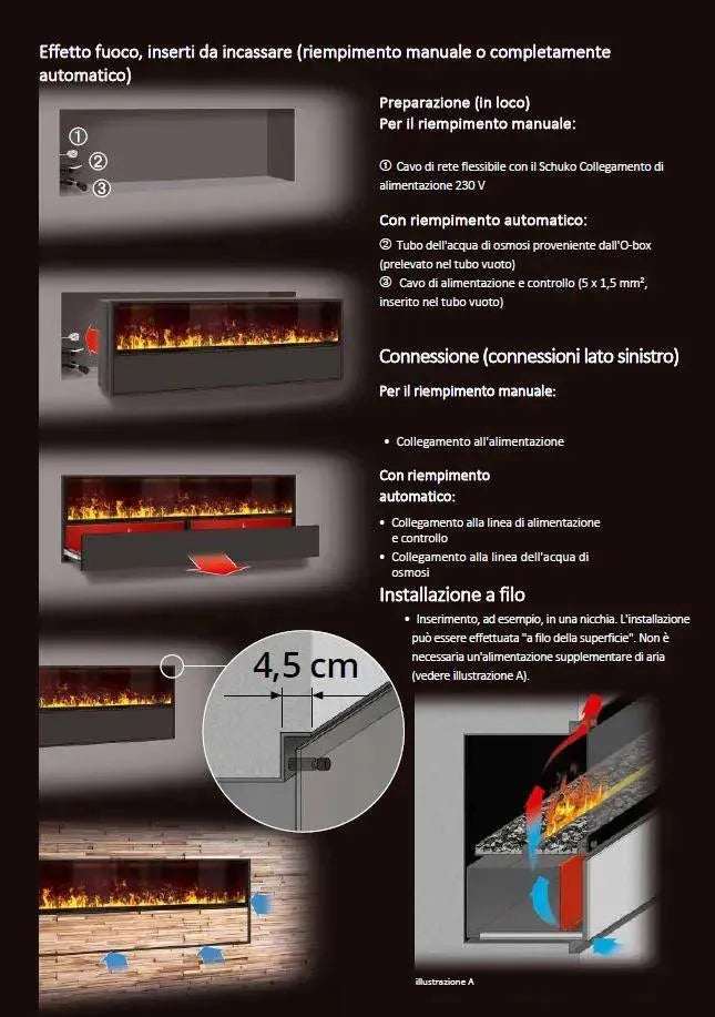 Th Flame HIP - bruciatore, effetto fiamme fredde, ad acqua nebulizzata - Efesto Home