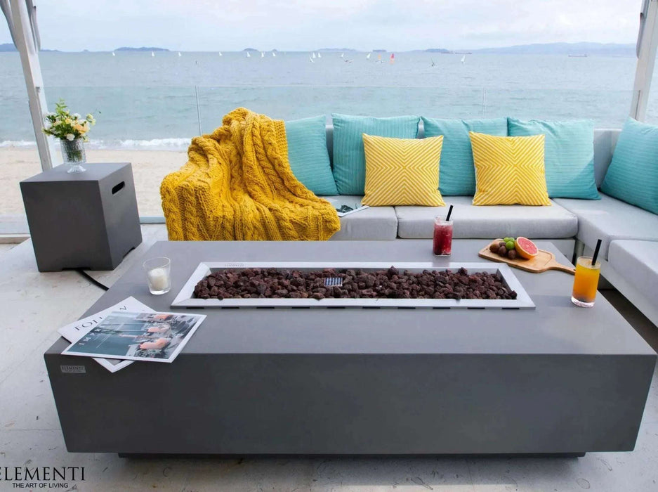 Elementi Granville - tavolo con braciere a fuoco gas in cemento, per il giardino, terrazze - Efesto Home