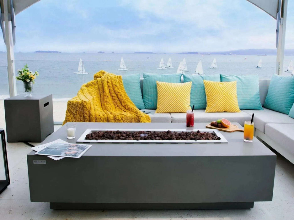 Elementi Granville - tavolo con braciere a fuoco gas in cemento, per il giardino, terrazze - Efesto Home