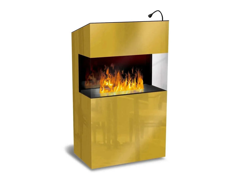 The Flame Welcome - tavolino reception con caminetto ad acqua nebulizzata - Efesto Home