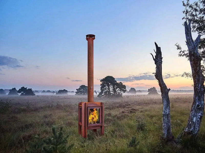 RB73 Fennek 50 caminetto a legna per esterno in acciaio corten - Efesto Home