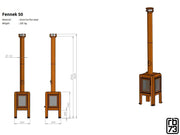 RB73 Fennek 50 caminetto a legna per esterno in acciaio corten - Efesto Home