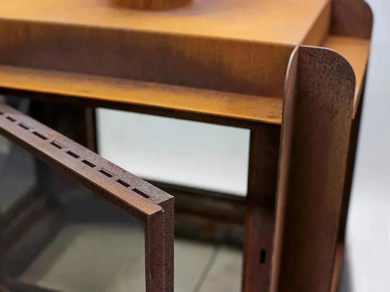 RB73 Fennek 80 caminetto a legna per esterno in acciaio corten - Efesto Home