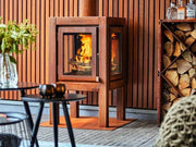RB73 Quaruba XL caminetto a legna per esterno in acciaio corten - Efesto Home