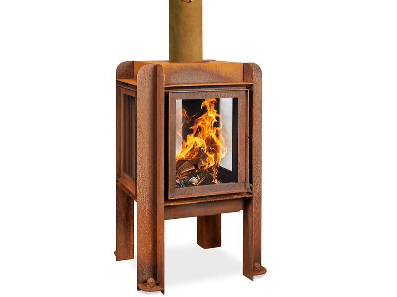 RB73 Fennek 50 caminetto a legna per esterno in acciaio corten - Efesto Home